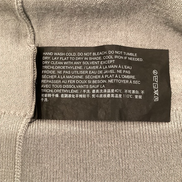 Theory Men’s Wool Blend Long-Sleeve‎ Polo Sweater in Light Gray - Large - Picture 8 of 10